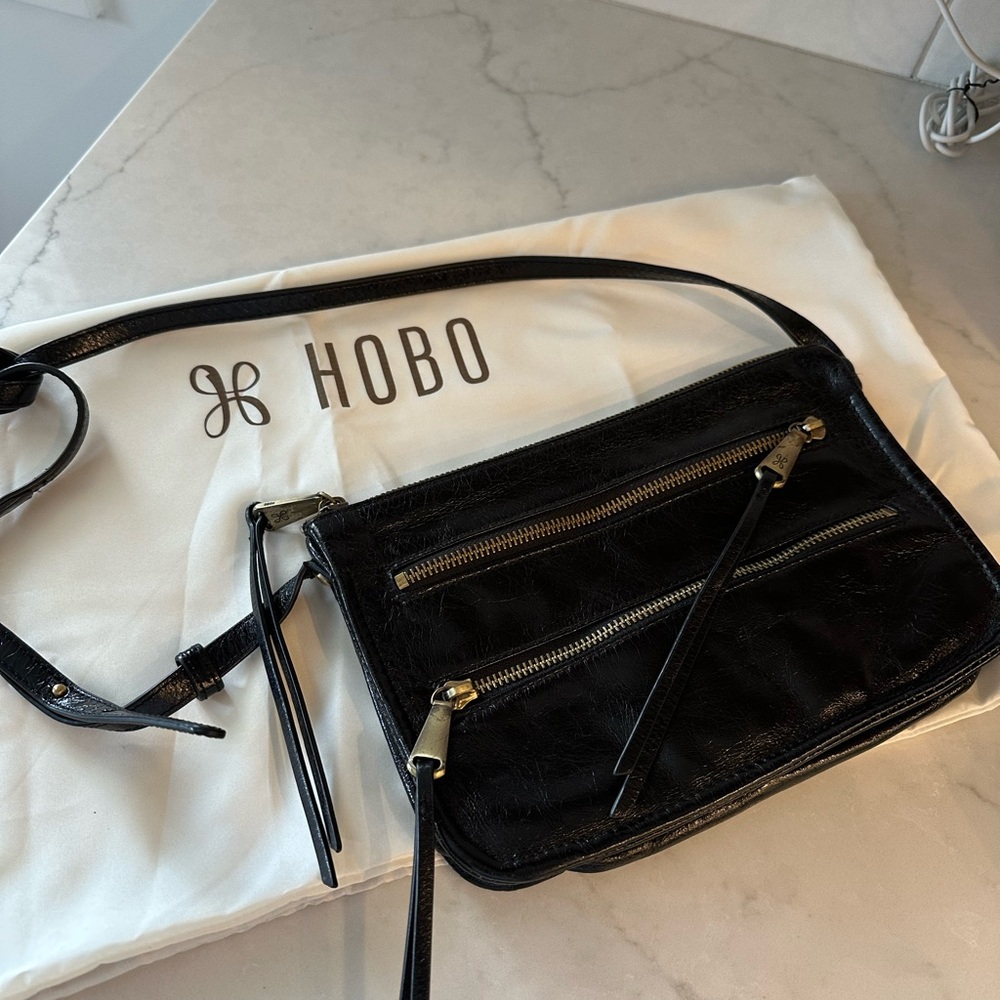 HOBO Black Leather Hobo Bag